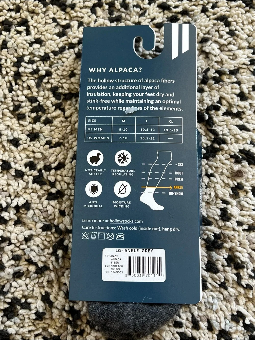 Hollow performance alpaca